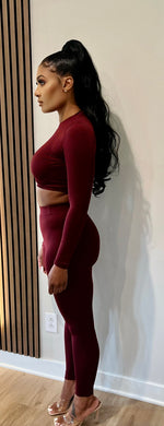 Burgundy Two Piece Legging Set