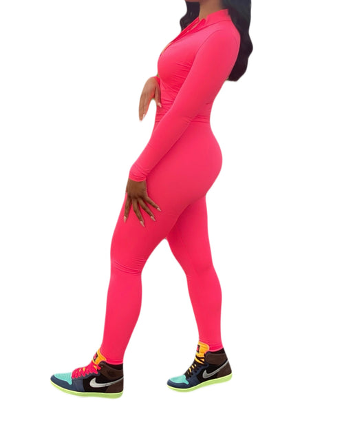 LET’S RUN AWAY - PINK TWO PIECE LEGGINGS SET