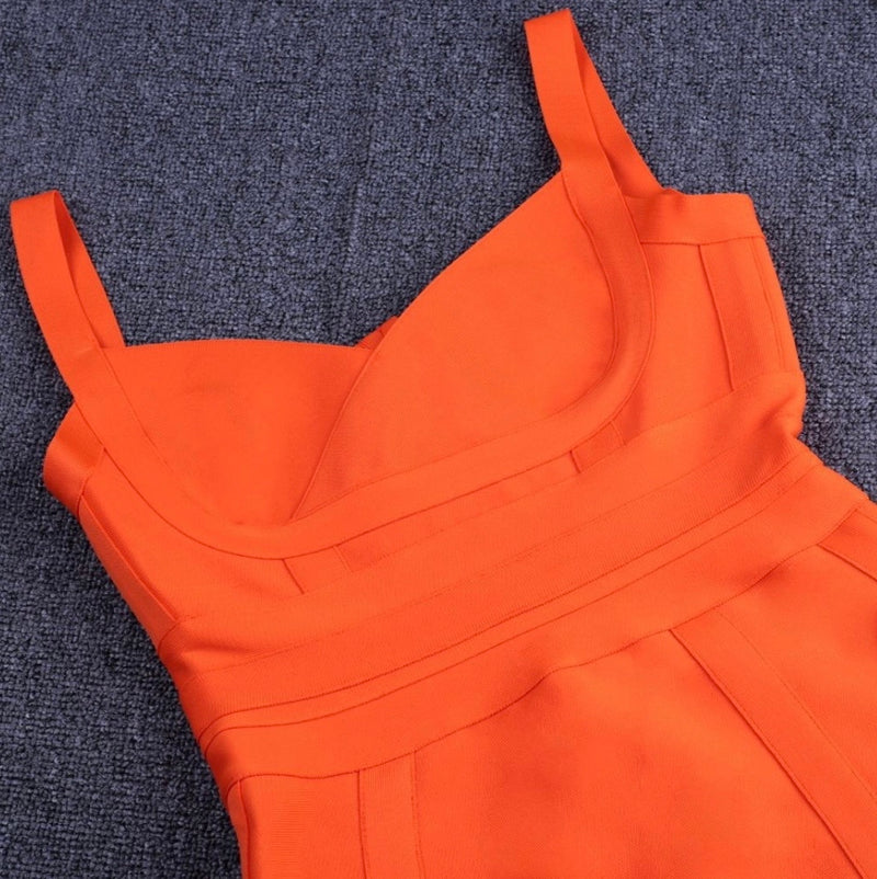 Brooke - Orange Bandage Dress