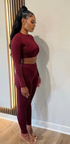 Burgundy Two Piece Legging Set