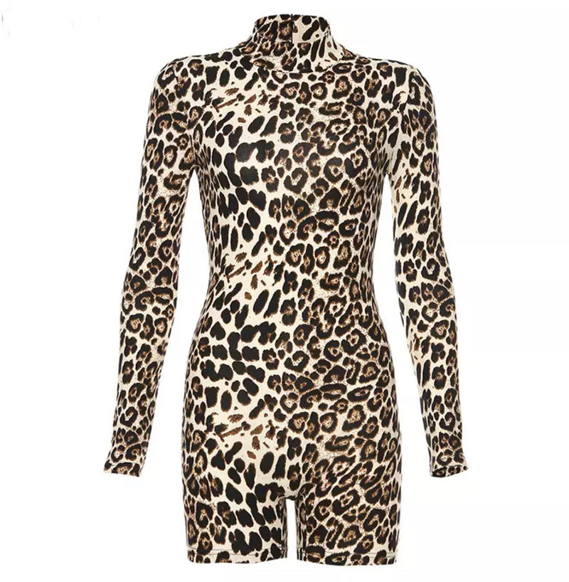 Leopard Long Sleeve Romper