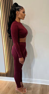 Burgundy Two Piece Legging Set