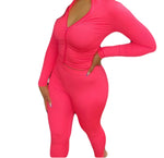 LET’S RUN AWAY - PINK TWO PIECE LEGGINGS SET