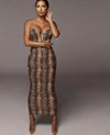 Micole - Snake Print Maxi Dress