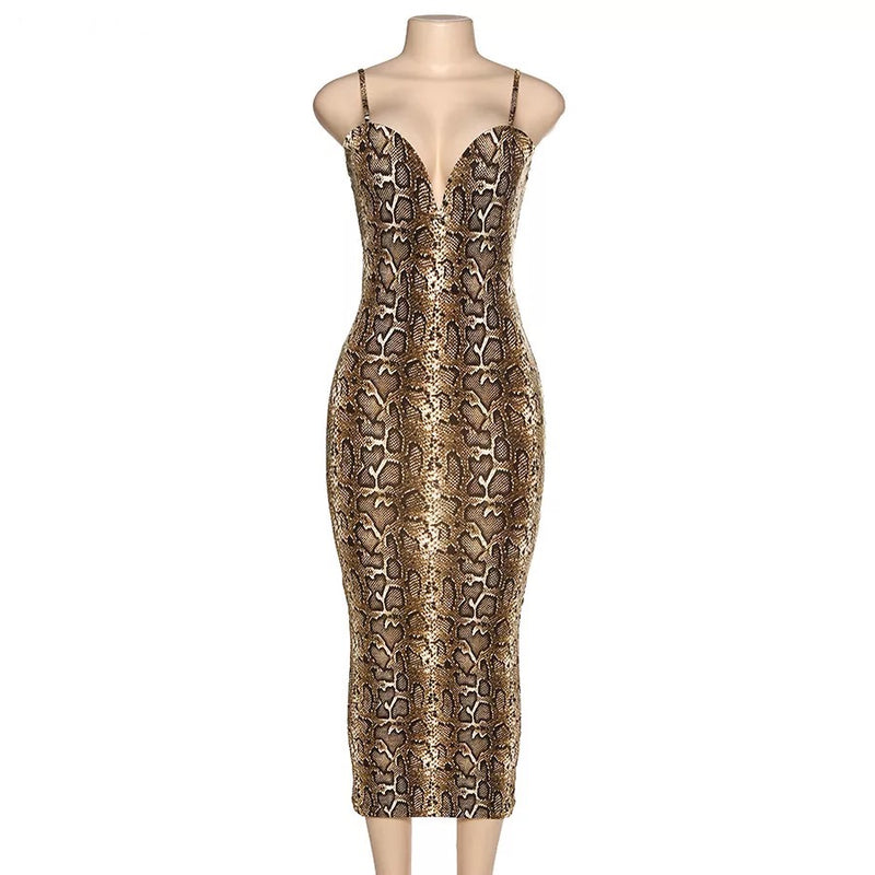 Micole - Snake Print Maxi Dress