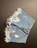 Distressed Denim Shorts