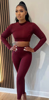 Burgundy Two Piece Legging Set