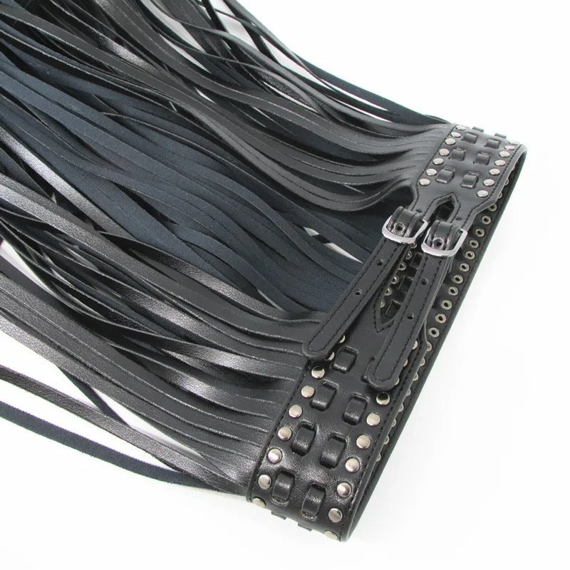 GOTHIC LEATHER FRINGE BELT