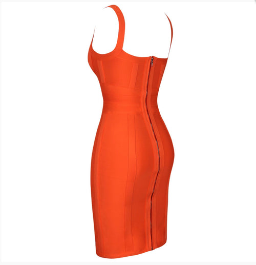 Brooke - Orange Bandage Dress