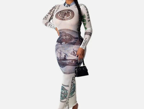SHOW ME THE MONEY MESH MAXI DRESS