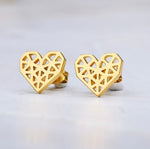 HEART SHAPED STUD EARRINGS